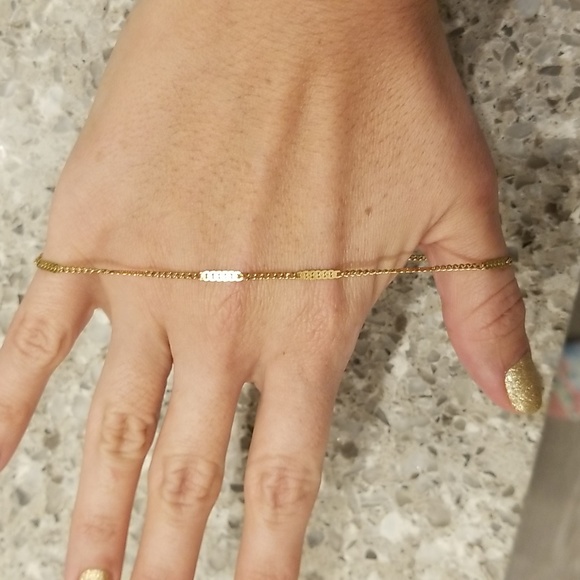 Gold thin bracelet 10" long. - Picture 3 of 5